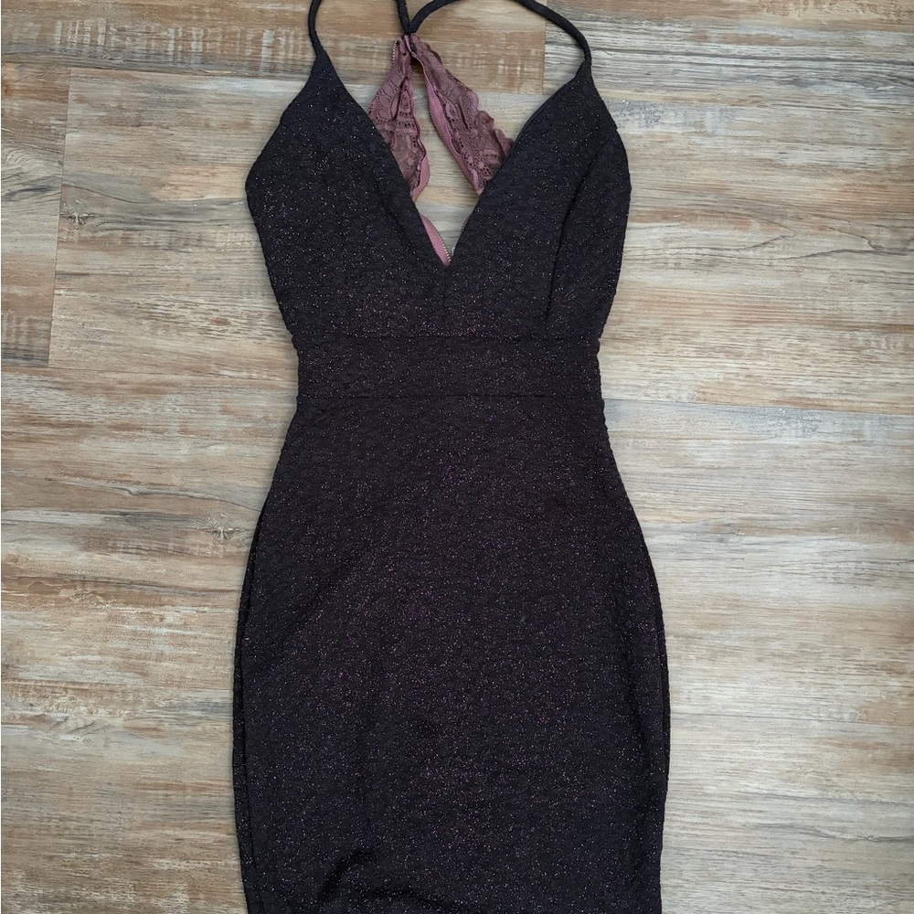 Elegant purple Halter Dress